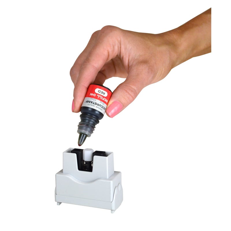 AccuStamp Accu-Stamp2Â® Shutter One-Color Stamp, "Scanned", 1 5/8" x 1/2" Impression, Red - Image 4